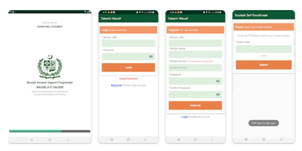 Benazir Taleemi Wazaif Online Registration Mobile App 2024