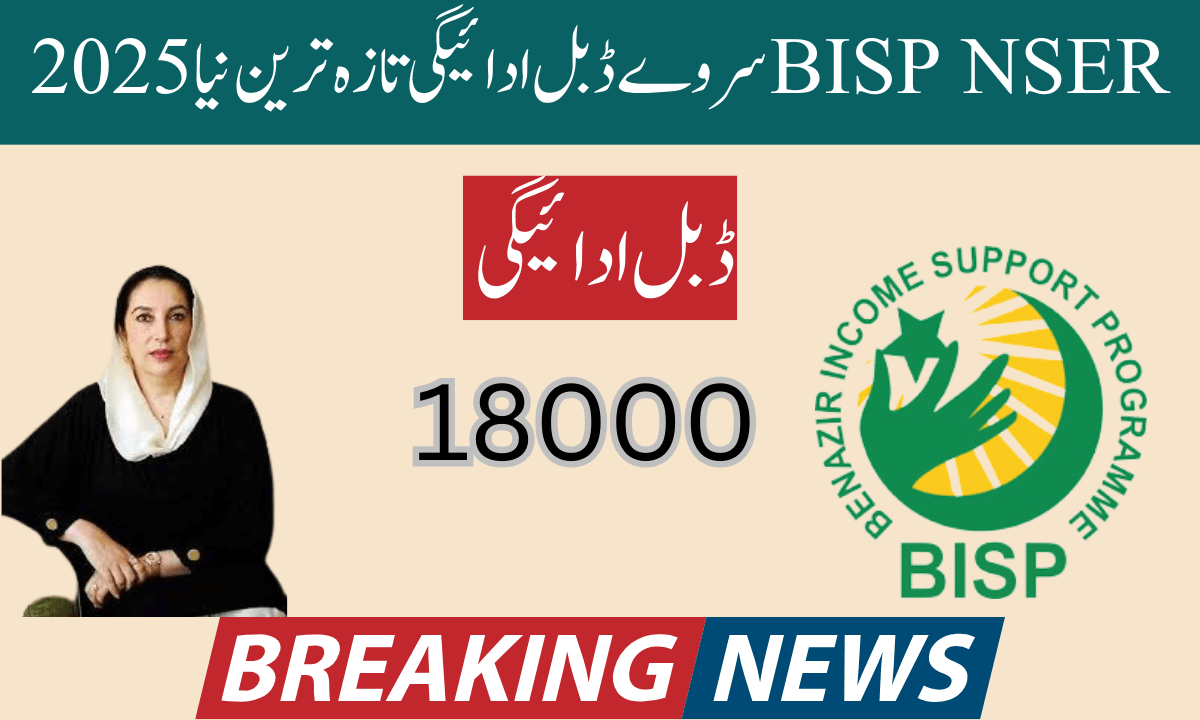 سروے برائے 18000 NSER سروے بے نظیر انکم سپورٹ پروگرام ایک سپانسرشپ پروگرام کے طور پر شروع کیا گیا ہے جس نے BISP کو ان گھرانوں کے لیے متحرک بنا دیا ہے جو خود کو رجسٹر کرنا چاہتے ہیں۔