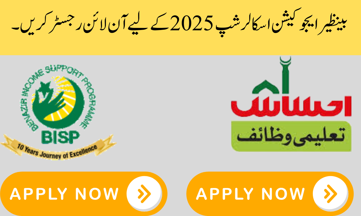 بینظیر ایجوکیشن اسکالرشپ 2025 کے لیے آن لائن رجسٹر کریں۔